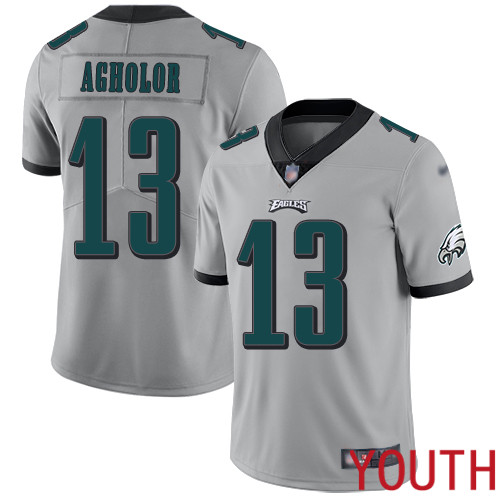 Youth Philadelphia Eagles #13 Nelson Agholor Limited Silver Inverted Legend NFL Jersey Football->youth nfl jersey->Youth Jersey